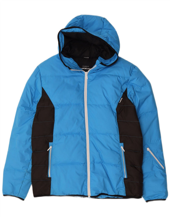 Wedze Veste matelassée à capuche pour homme UK 40 Large Bleu Colorblock Polyester
