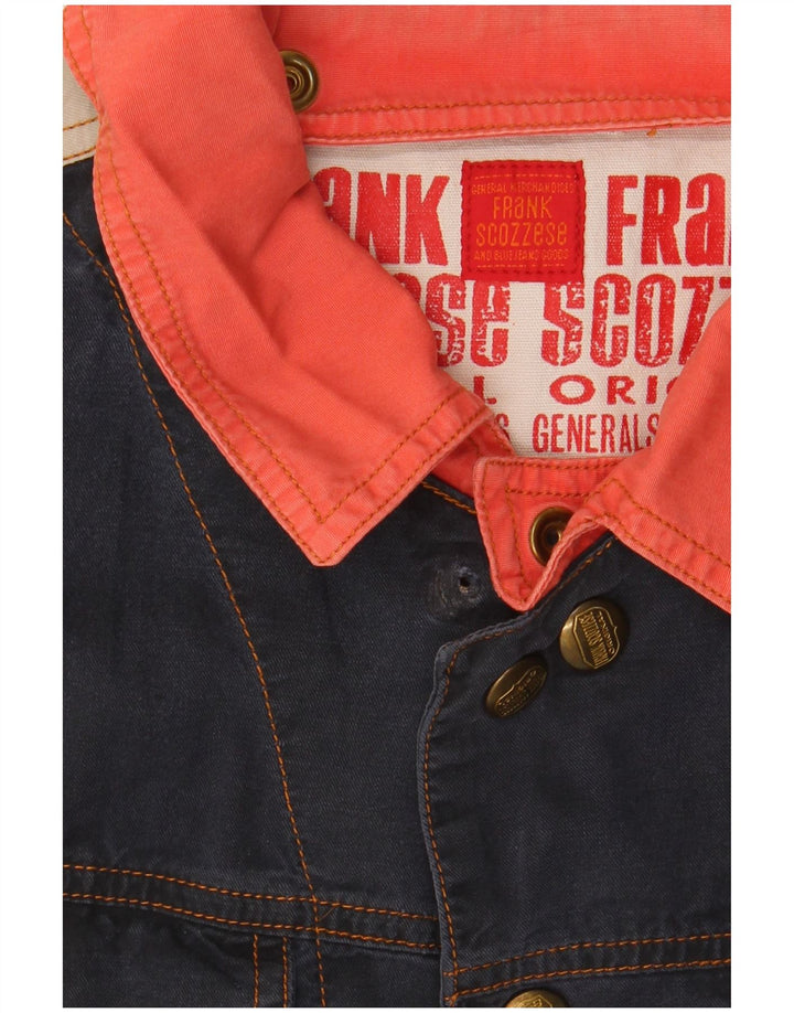 Frank Scozzese Veste en jean surdimensionnée pour homme UK 38 Bleu marine moyen