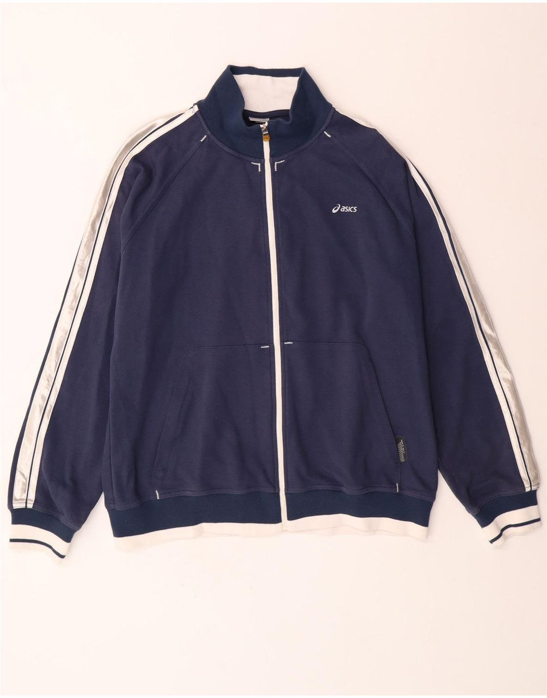 ASICS Veste de survêtement pour homme 2XL en coton color block bleu marine