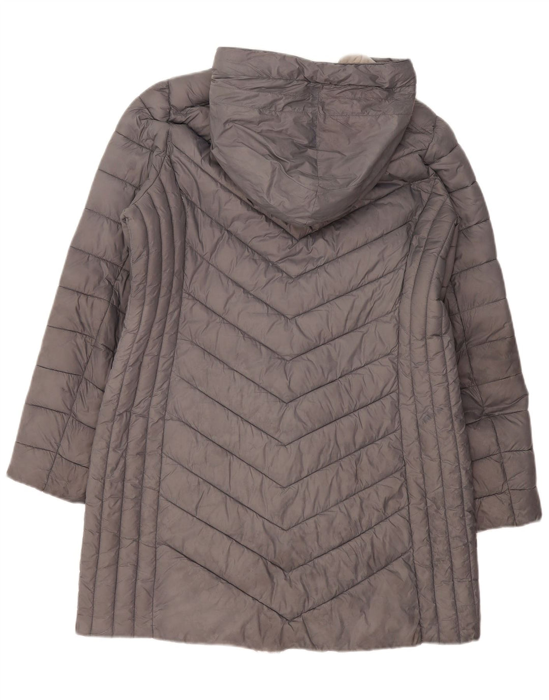 MICHAEL KORS Manteau rembourré à capuche pour femme UK 16 Large Nylon gris