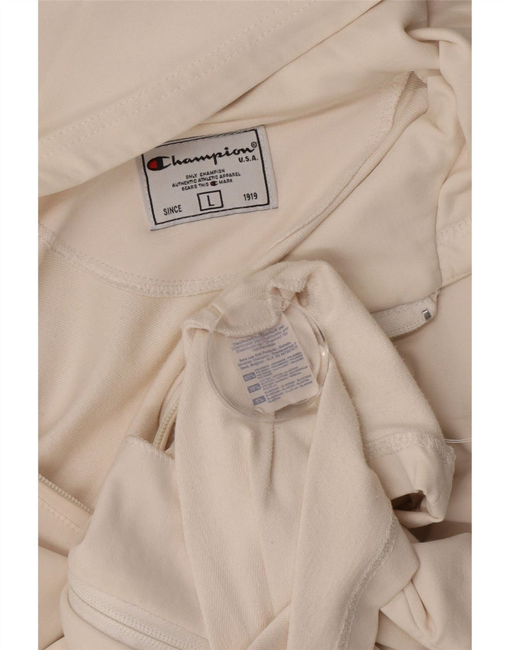 Champion Pull à capuche zippé pour femme UK 14 Large Blanc Polyamide