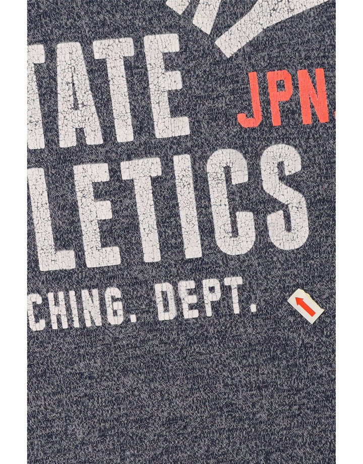 SUPERDRY T-Shirt Graphique Track & Field Homme Grand Bleu Moucheté Coton