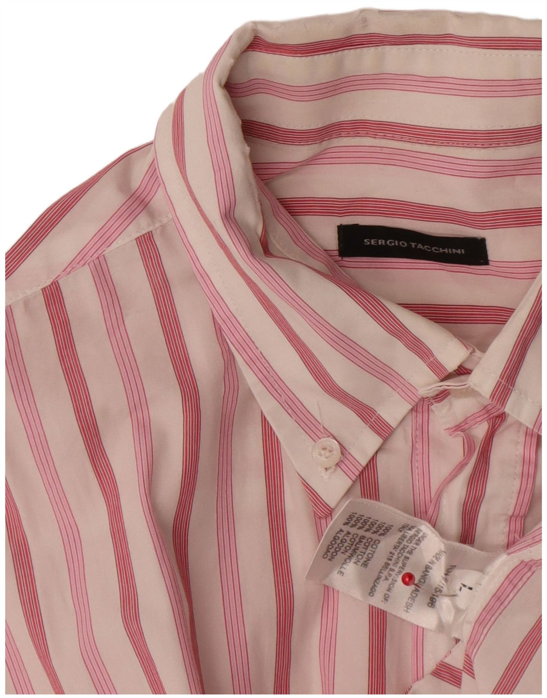 Sergio Tacchini Chemise Homme Large Rose Rayé Coton