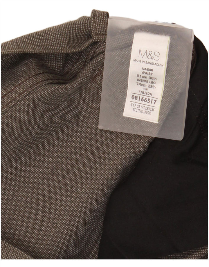 Marks & Spencer Pantalon décontracté coupe slim pour homme W36 L29 Marron Polyester