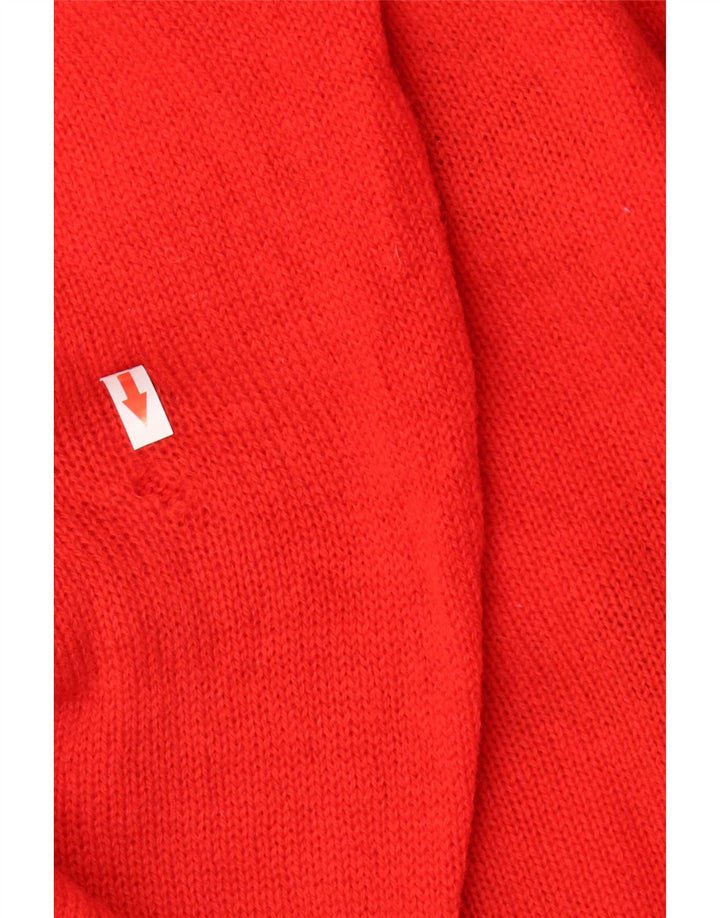 vintage Mens Crew Neck Jumper Pull Grand Argyle Rouge/Diamant
