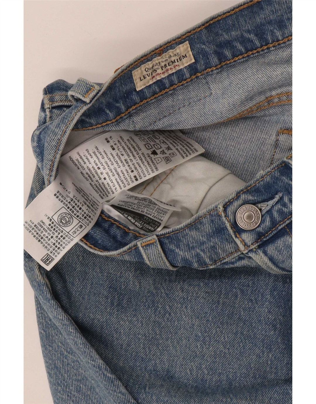 Levi's Jean Droit 501 Femme W28 L28 Bleu Coton