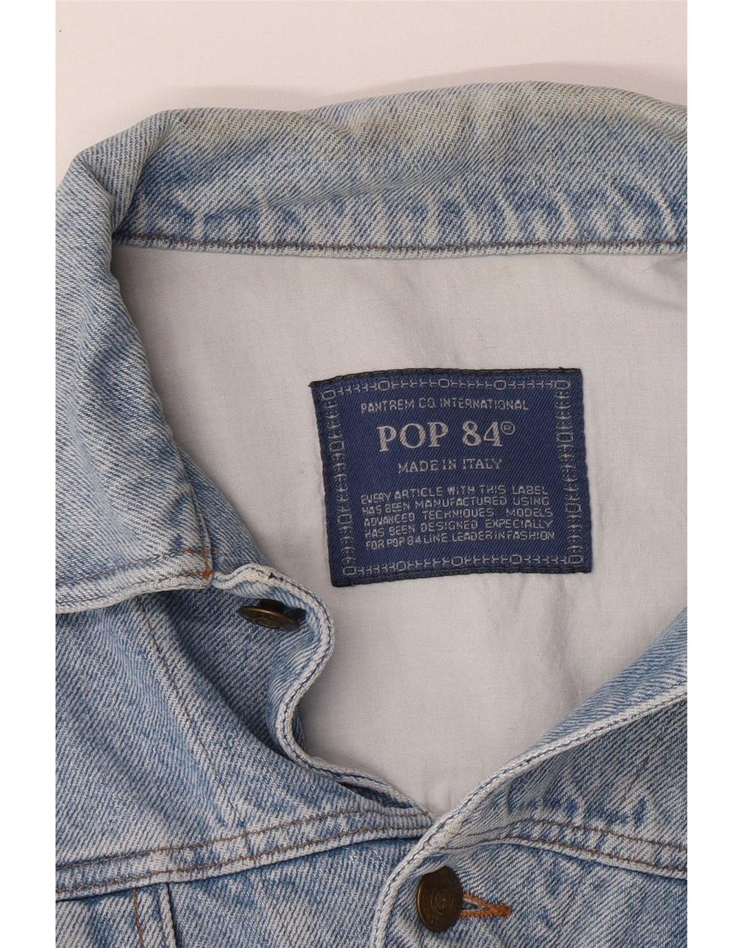 POP 84 Veste en jean pour homme UK 40 Large Bleu