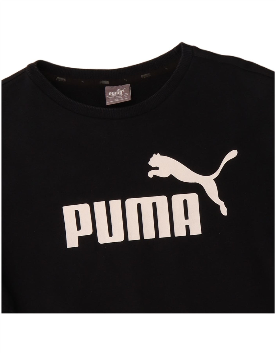 Puma Sweat-shirt graphique pour homme en coton noir Taille L