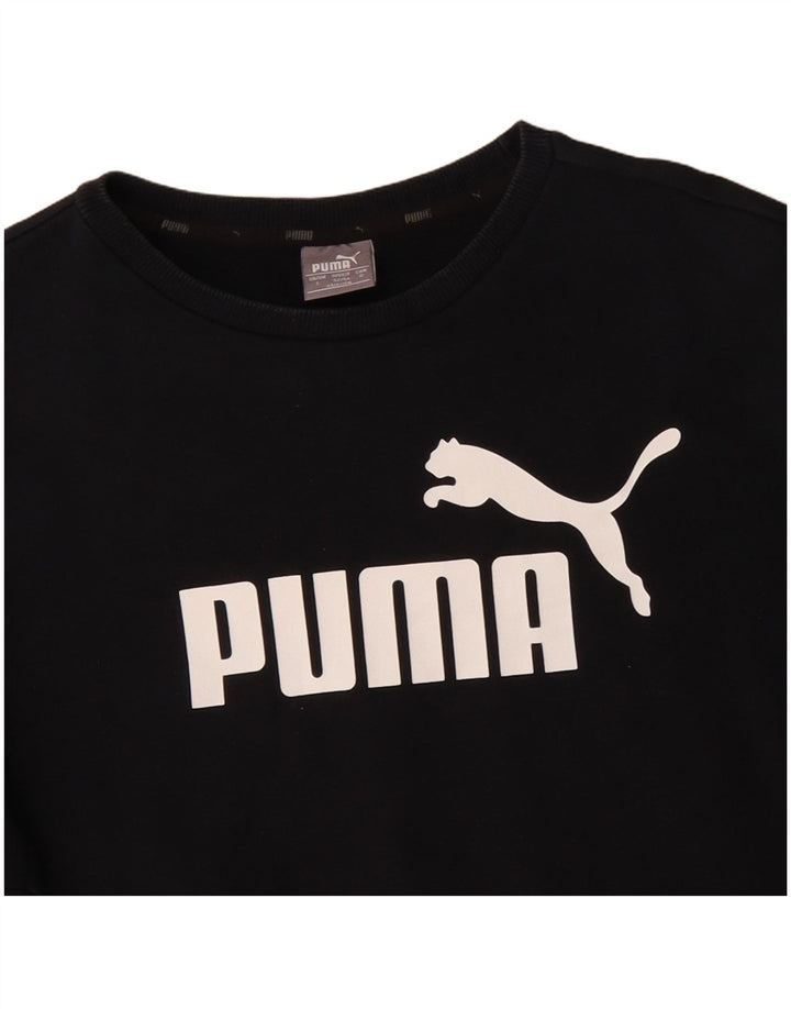 Puma Sweat-shirt graphique pour homme en coton noir Taille L