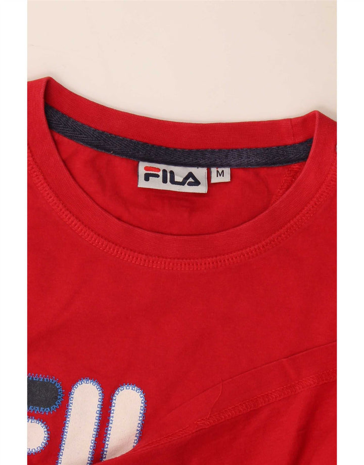 Fila Mens Graphic T-Shirt Top Medium Red Colourblock