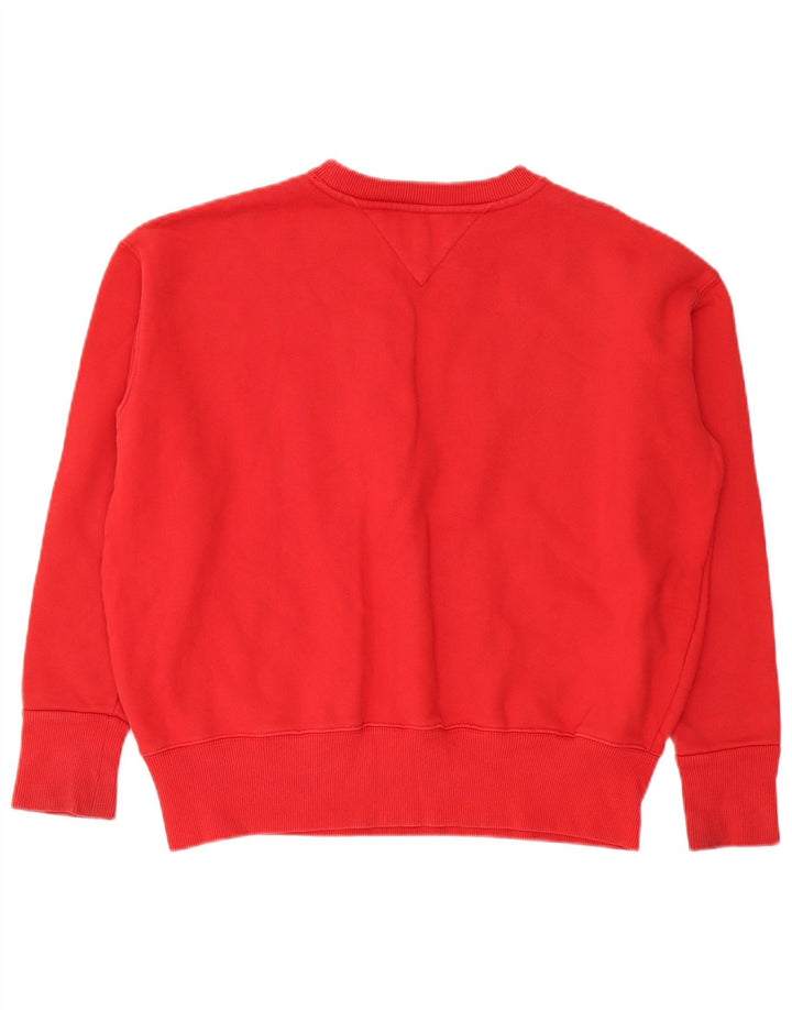 Tommy Hilfiger Sweat-shirt surdimensionné graphique pour femme UK 14 Rouge moyen