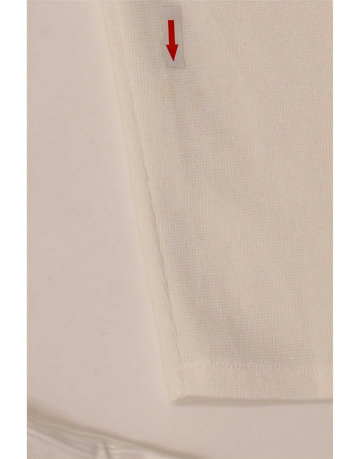 Zara Robe droite à manches longues pour femme UK 14 Polyester blanc moyen