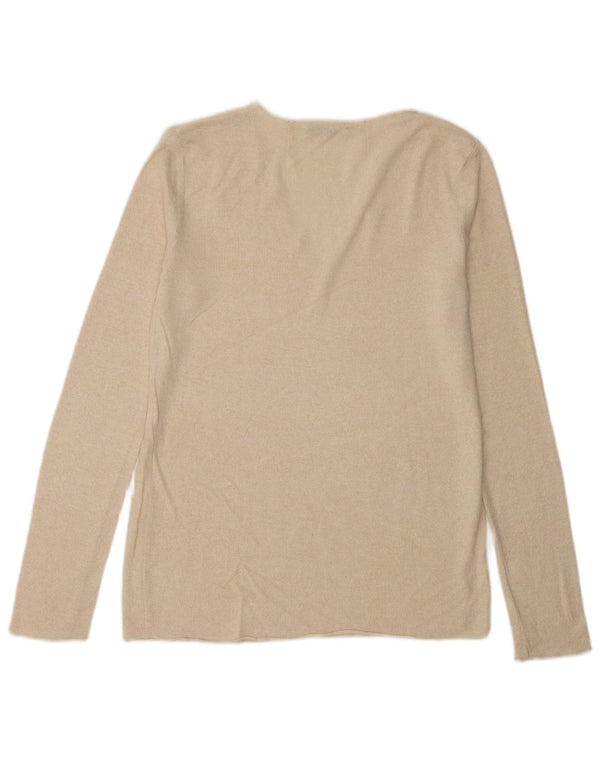 Zara Femme Top Manches Longues UK 10 Petit Beige