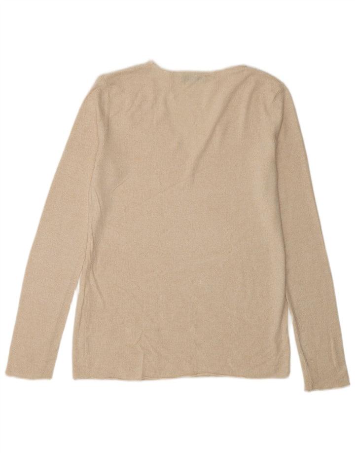 Zara Femme Top Manches Longues UK 10 Petit Beige
