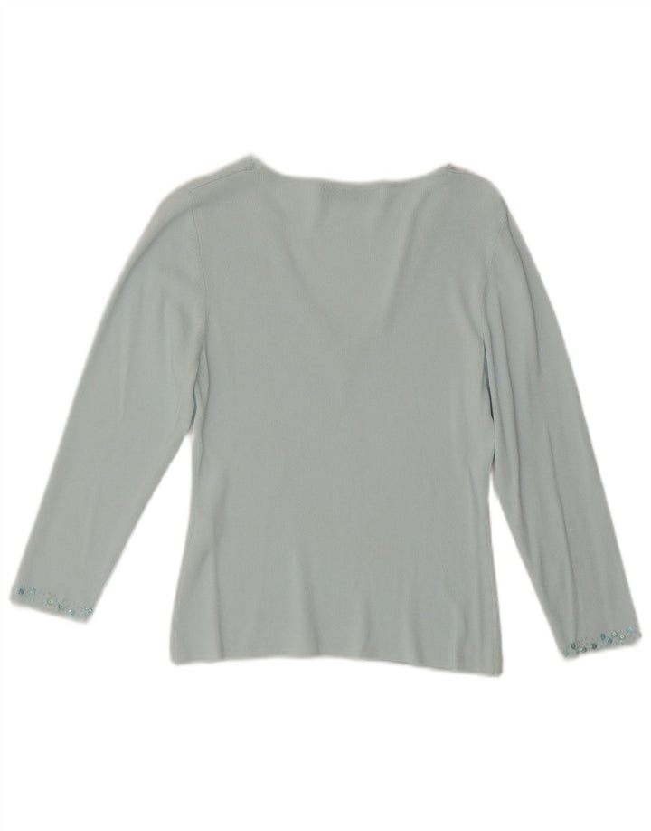 Zara Femme Top Manches 3/4 Grande Rayonne Turquoise