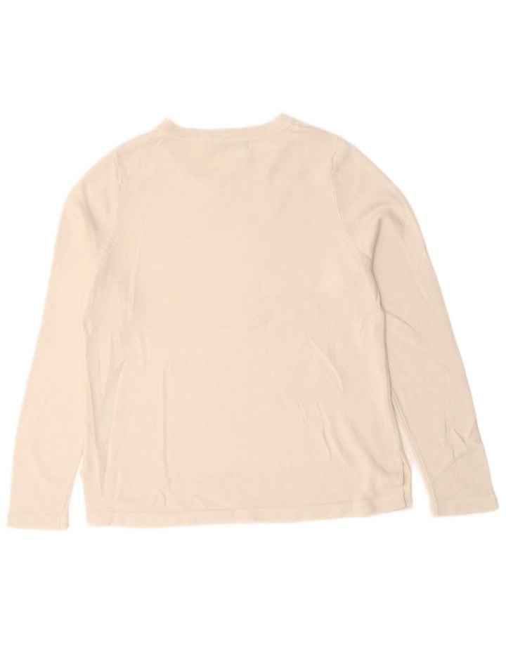 Marks & Spencer Pull à col rond pour femme UK 12 Acrylique blanc moyen