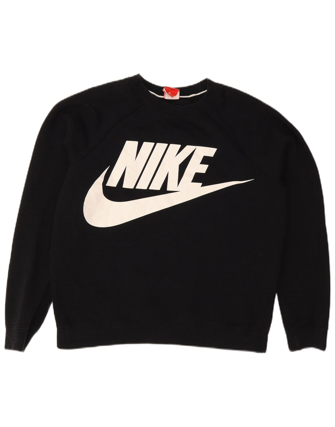 Nike Sweat-shirt graphique pour femme UK 14 en coton noir moyen