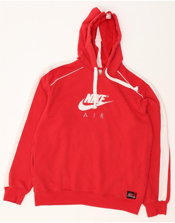 Nike Pull à capuche graphique en coton color block rouge moyen pour homme