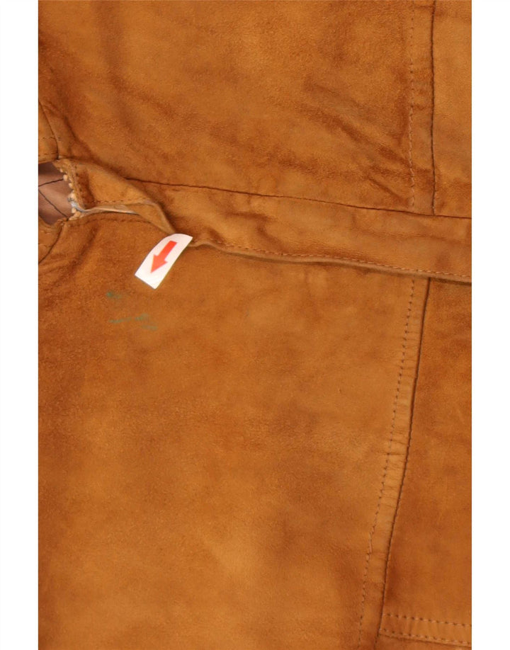 vintage Mens Suede Bomber Jacket IT 50 Grand Cuir Beige