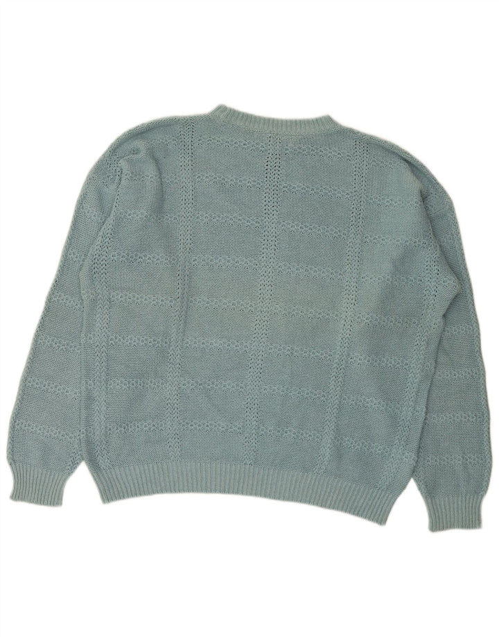 I Maschi Pull col rond pour homme IT 50 en soie rayée turquoise moyen