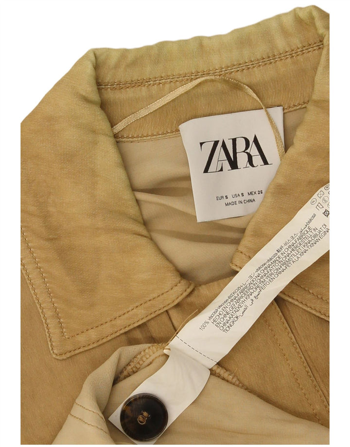 Zara Veste Utilitaire Femme UK 10 Petite Viscose Beige