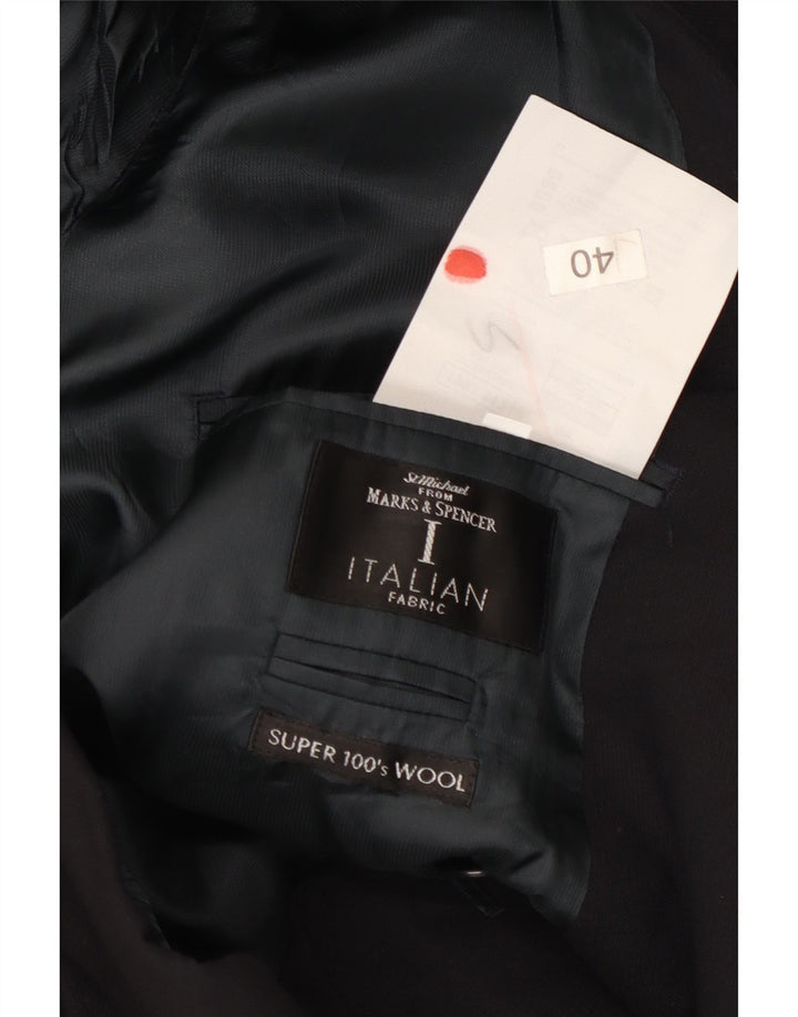 Marks & Spencer Veste blazer double boutonnage pour homme UK 40 Bleu marine moyen
