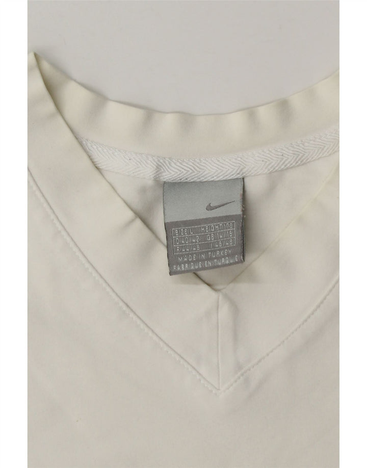 Nike Haut à manches 3/4 pour femme UK 14/16 Large Blanc