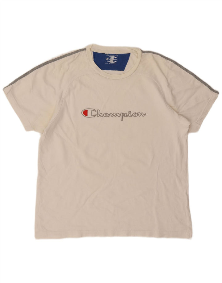 CHAMPION T-Shirt Graphique Homme Blanc Moyen