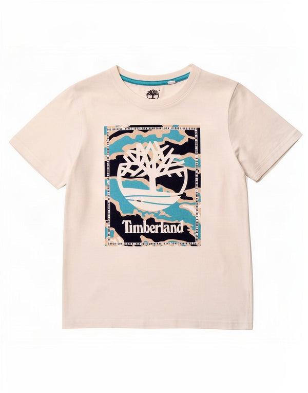Timberland Boys Graphic T-Shirt Top 11-12 ans XS Blanc Coton
