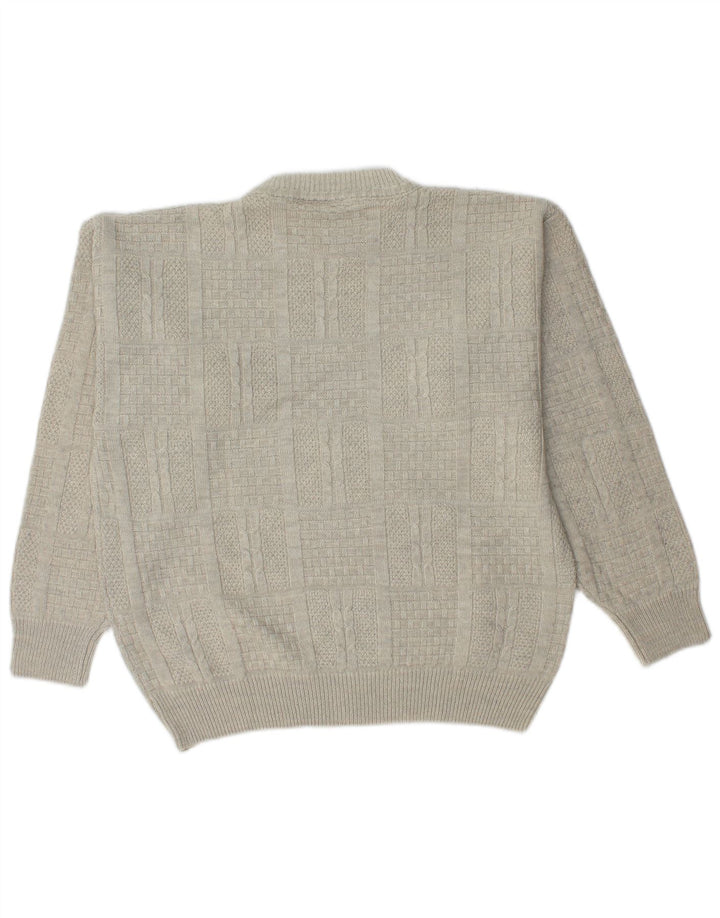 CASUALLAND Pull ras du cou pour homme, petit, gris, acrylique