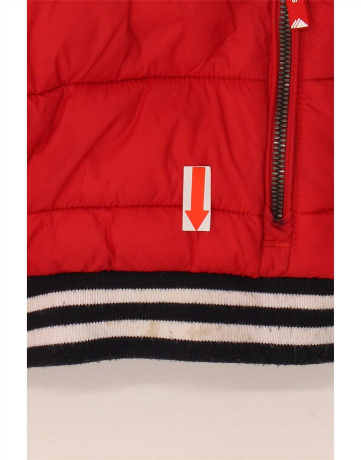 Superdry Veste matelassée pour femme UK 14 Large Rouge Polyester