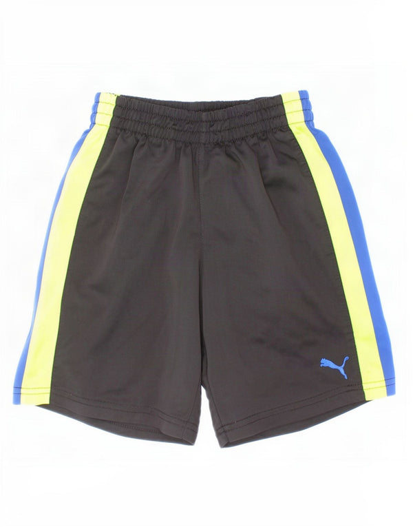 Puma Short de sport garçon 4-5 ans Noir Colourblock Polyester