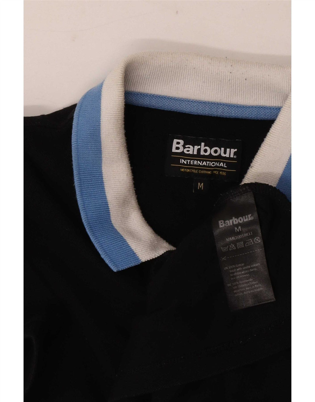 Barbour Polo Rugby Homme Coton Noir Moyen