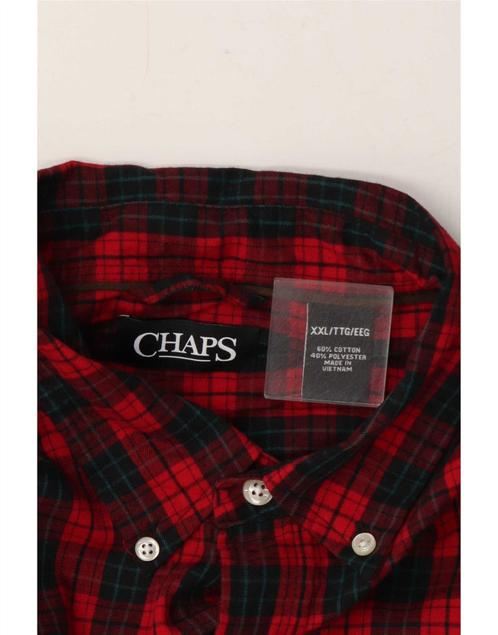 Chaps Chemise en flanelle pour homme 2XL Rouge à carreaux en coton