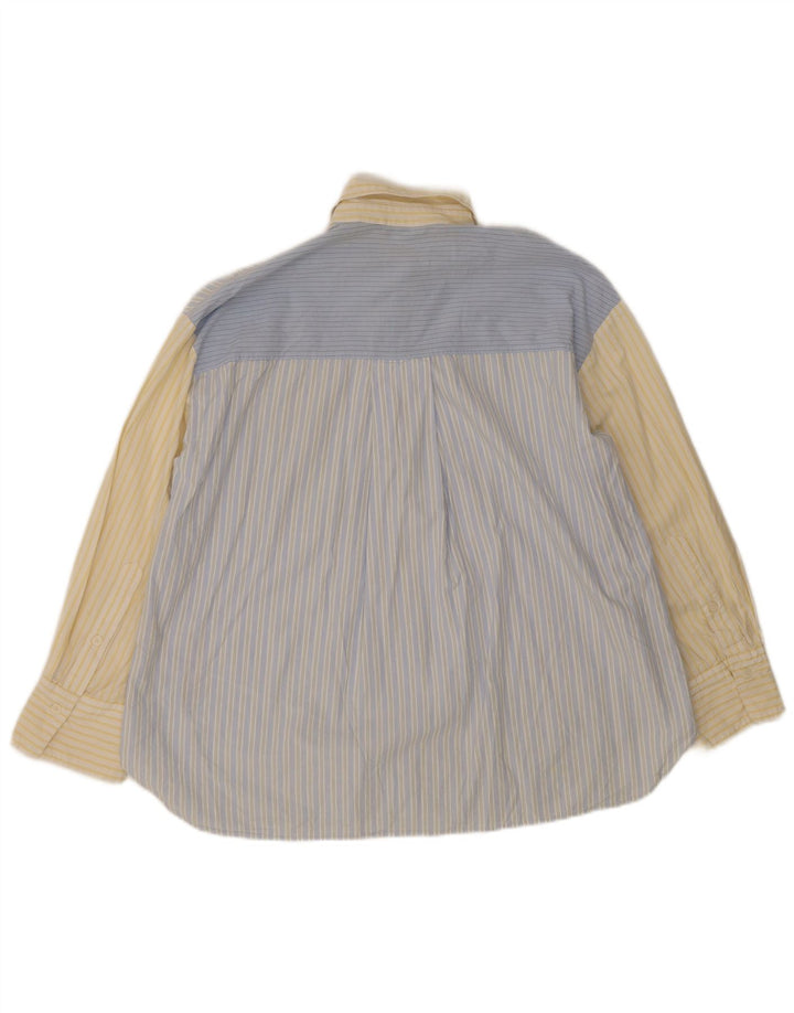 Zara Chemise surdimensionnée pour femme UK 10 Petit coton rayé bleu