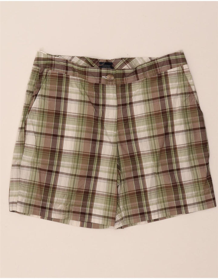 IZOD Short Chino Femme US 8 Medium W32 Kaki à Carreaux Coton