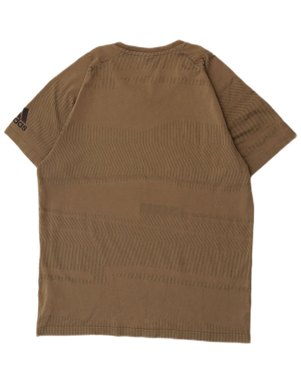 Adidas T-Shirt Homme Haut Large Kaki Rayé Coton