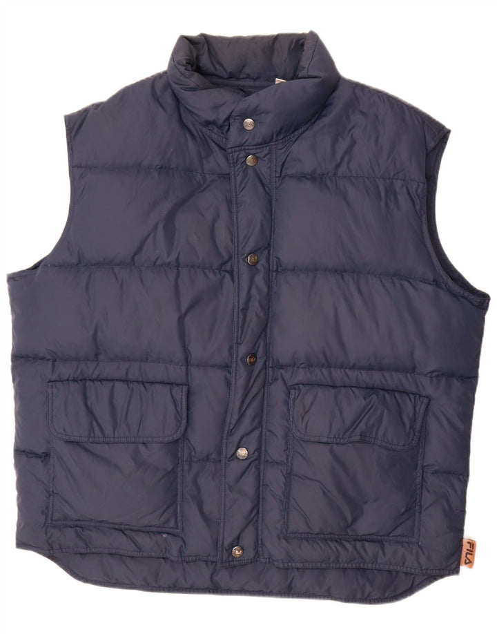 Fila Homme Gilet Rembourré IT 56 XL Bleu Marine Polyamide