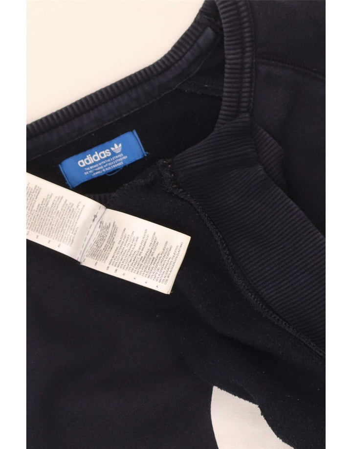 Adidas Sweat-shirt graphique pour homme en coton bleu marine Taille L