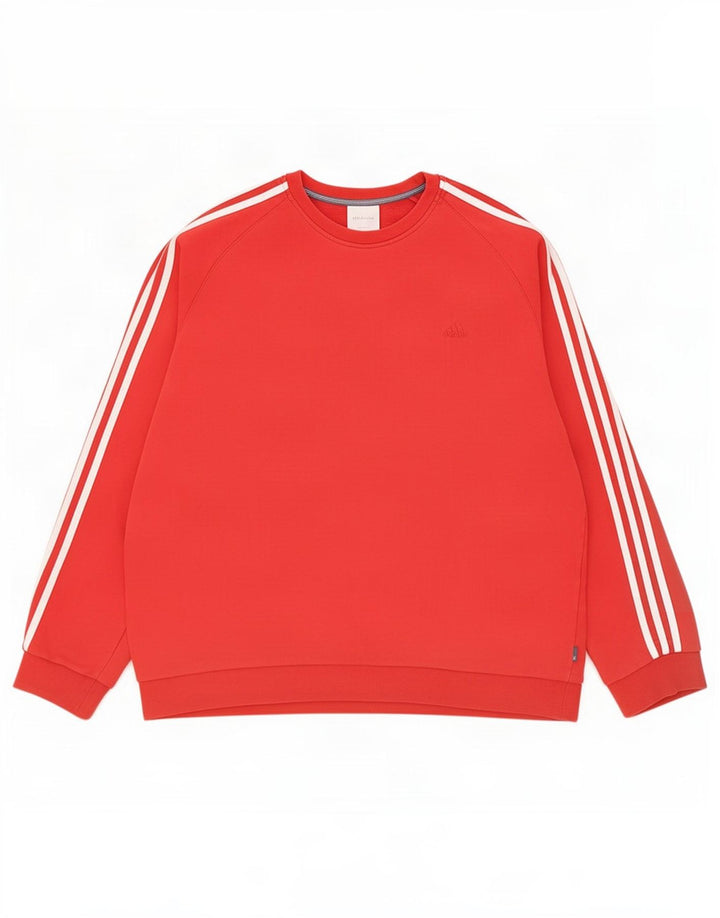Adidas Sweat-shirt pour homme en coton rouge 2XL