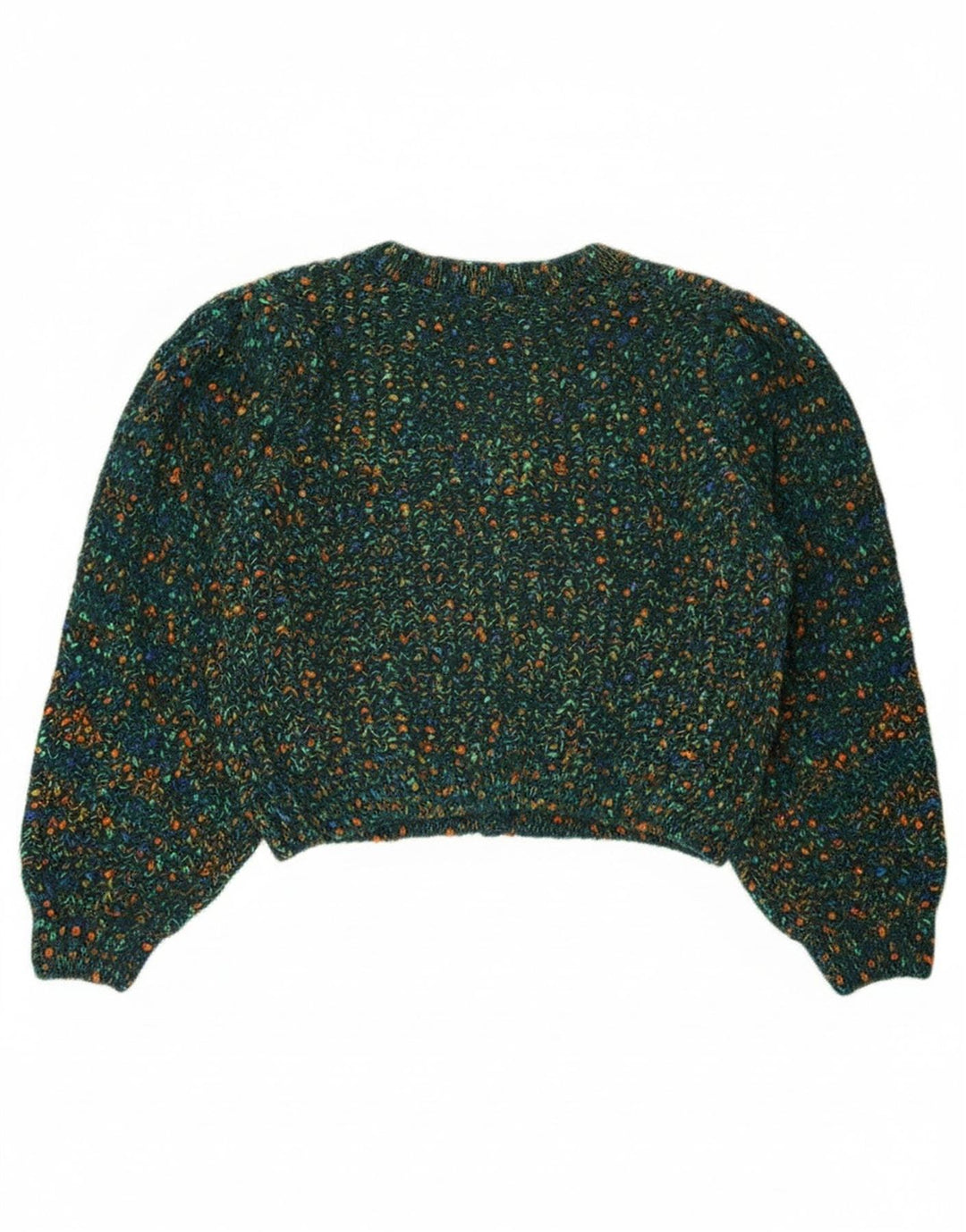 Cider Womens Crop Cardigan Pull UK 16 Grand Vert Moucheté Polyester