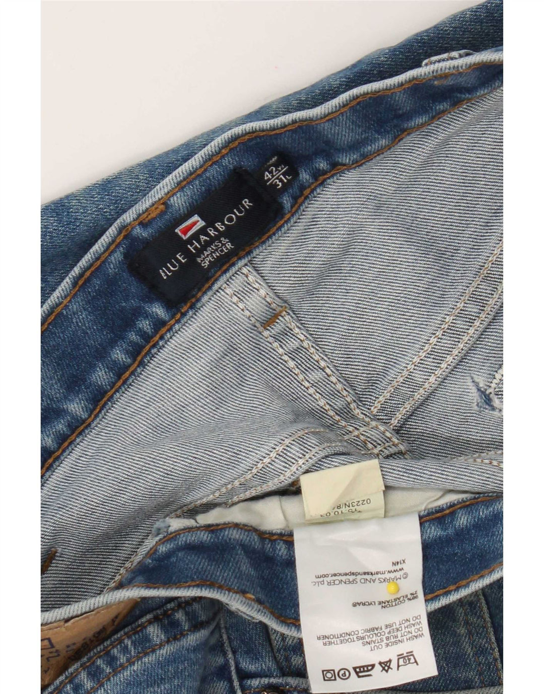 Marks & Spencer Jean droit bleu Harbor homme W42 L31 coton