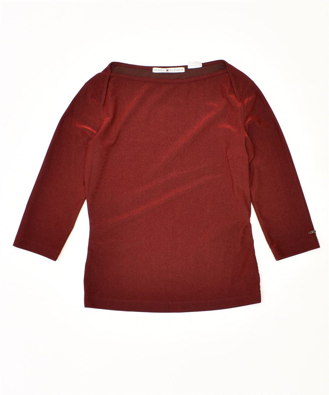 TOMMY HILFIGER Haut à manches 3/4 pour femme UK 14 Rouge moyen Polyester
