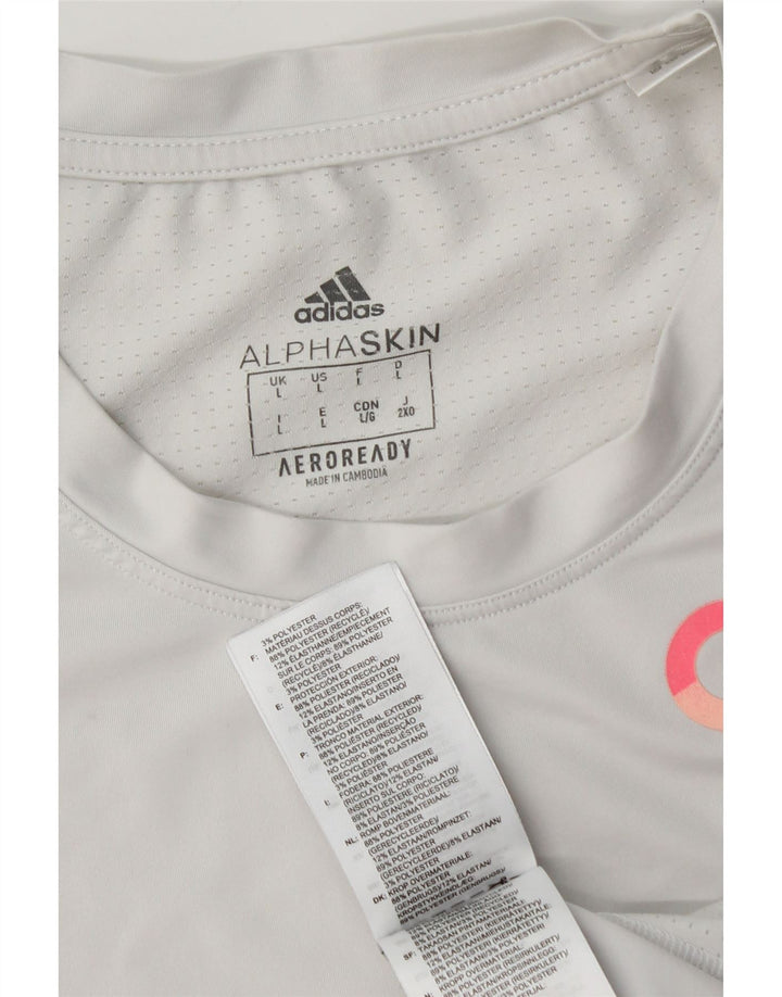 ADIDAS T-shirt graphique Aeroready pour hommes, grand gris, polyester
