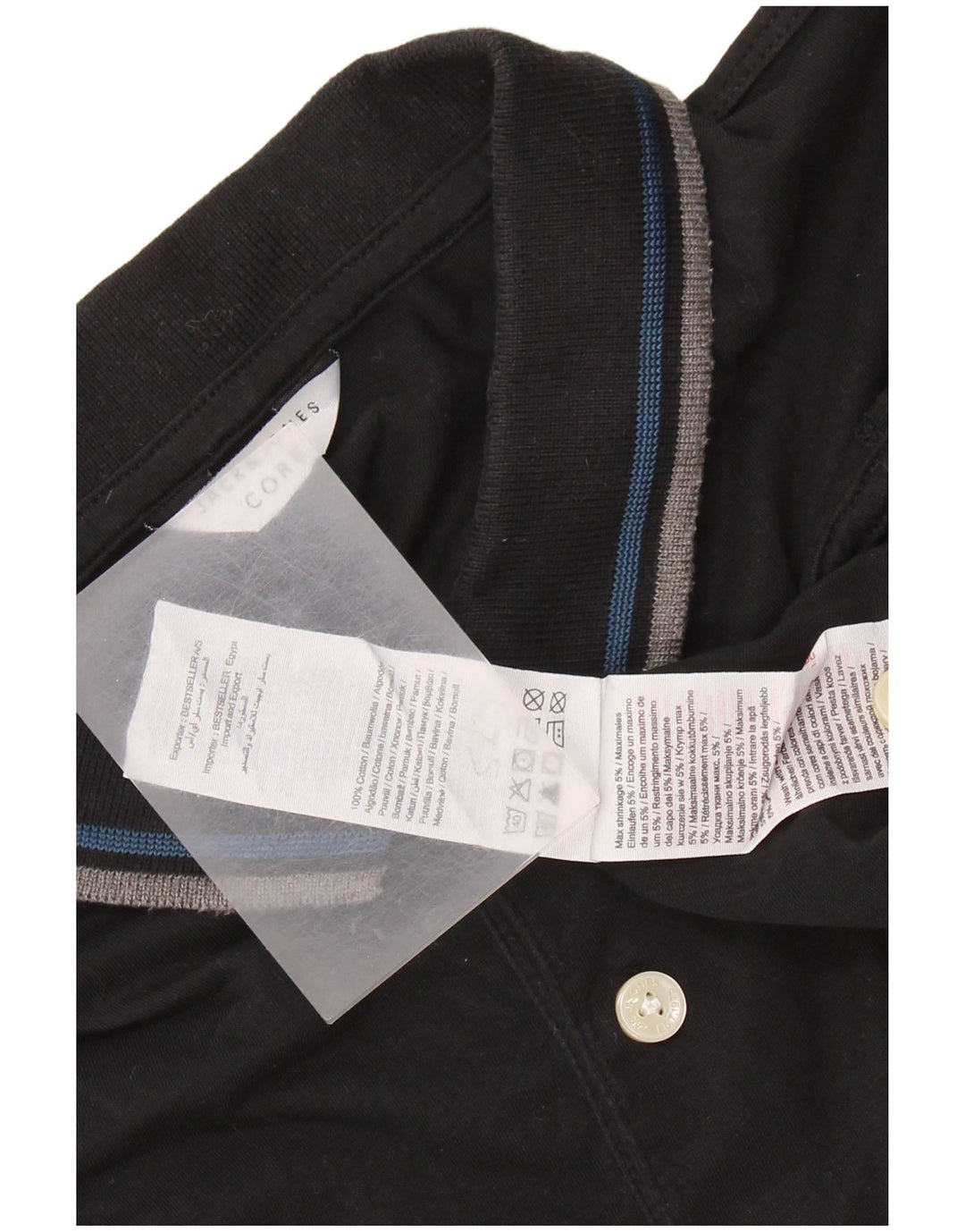 JACK & JONES Polo Homme Large Noir Coton