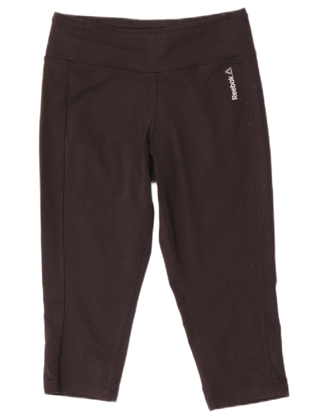 REEBOK Leggings Capri Femme UK 8/10 Petit Noir Polyester