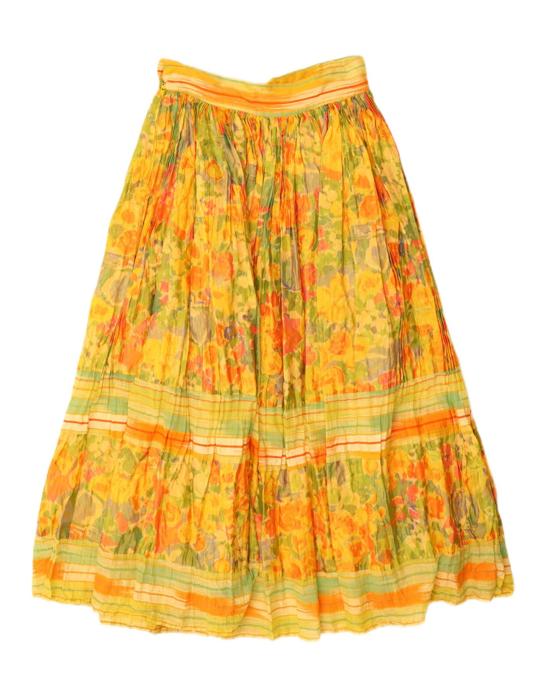 Options Jupe Maxi Évasée Femme IT 44 Medium W28 Viscose Florale Jaune