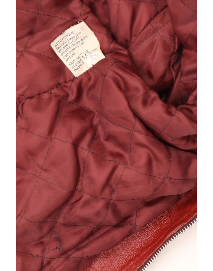 veste en cuir femme vintage UK 14 Rouge moyen