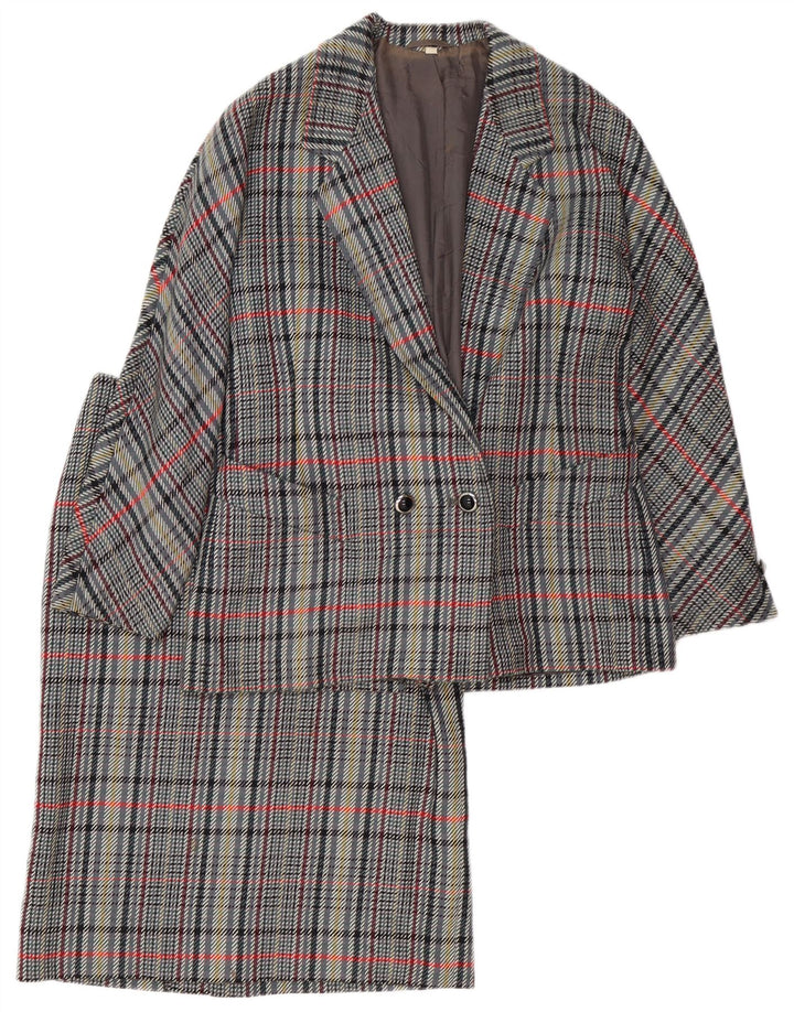 VINTAGE Ensemble jupe 2 pièces pour femme IT 42 Medium W30 Gris Check