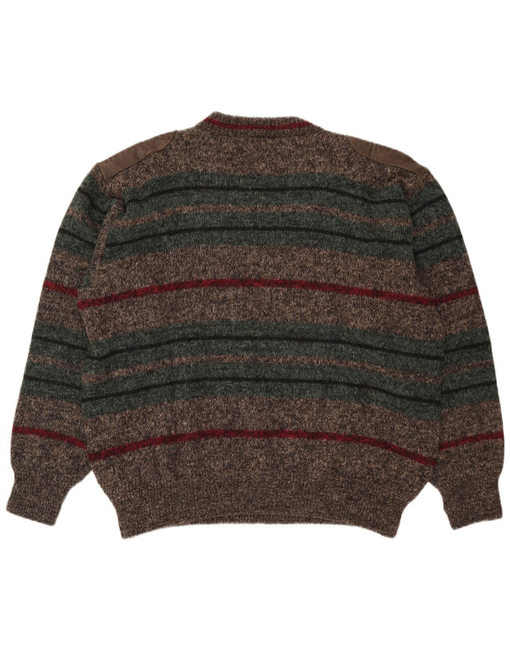 Ranger Pull Col Rond Homme XL Marron Rayé Polyamide